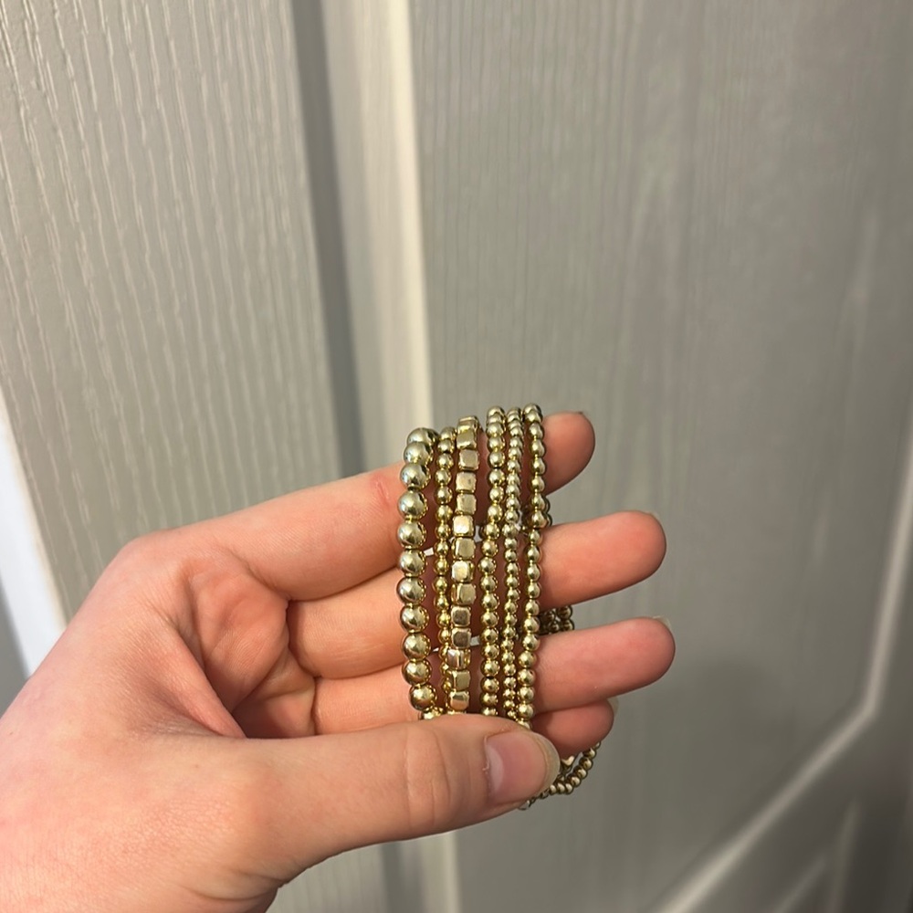Elegant Gold Beaded Bracelet Set